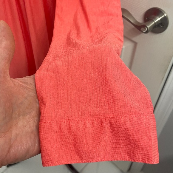 PAPA Vancouver Classic Button Down Pleats  Color Coral/Salmon Long Sleeve Sz L - Picture 6 of 14